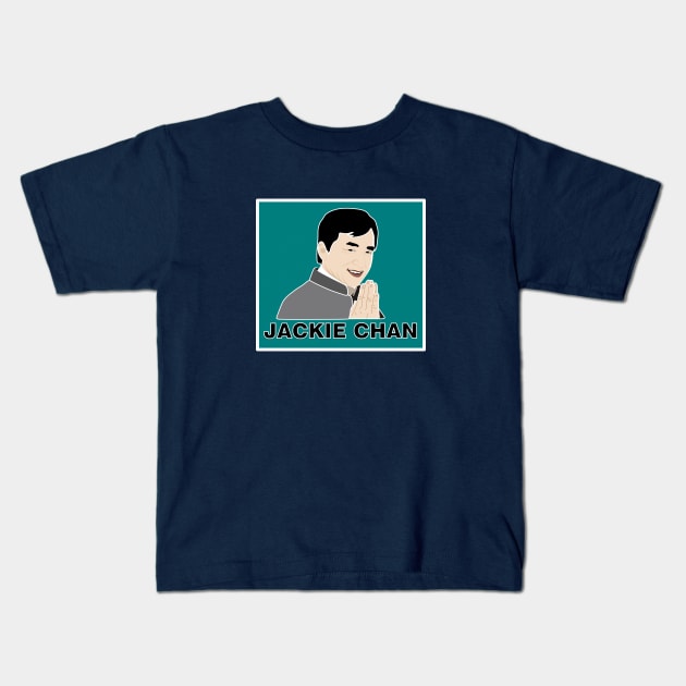 jackie chan Kids T-Shirt by stay_real87